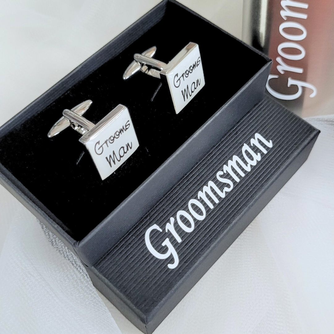 Groomsman Cufflinks with Personalised Box