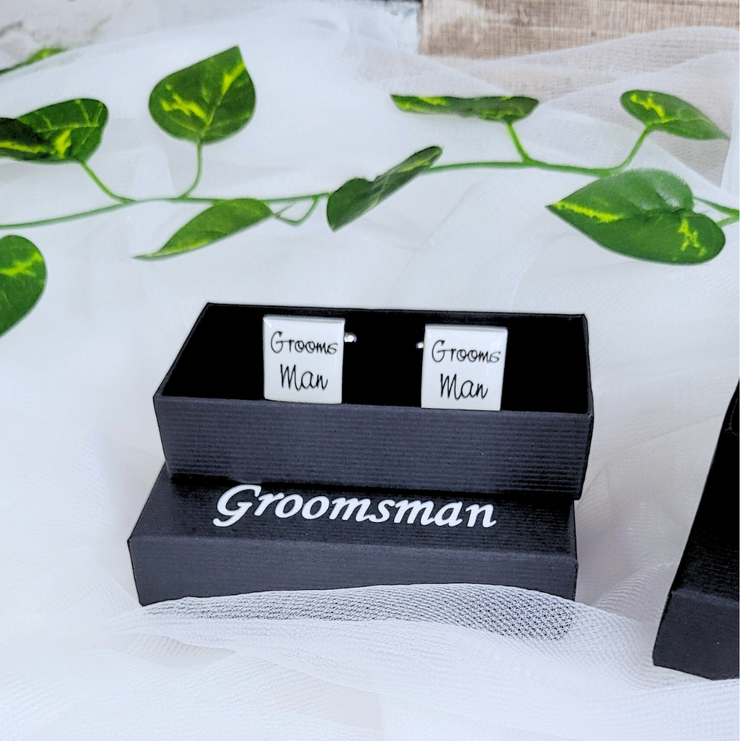 Best Man Cufflinks with Personalised Box