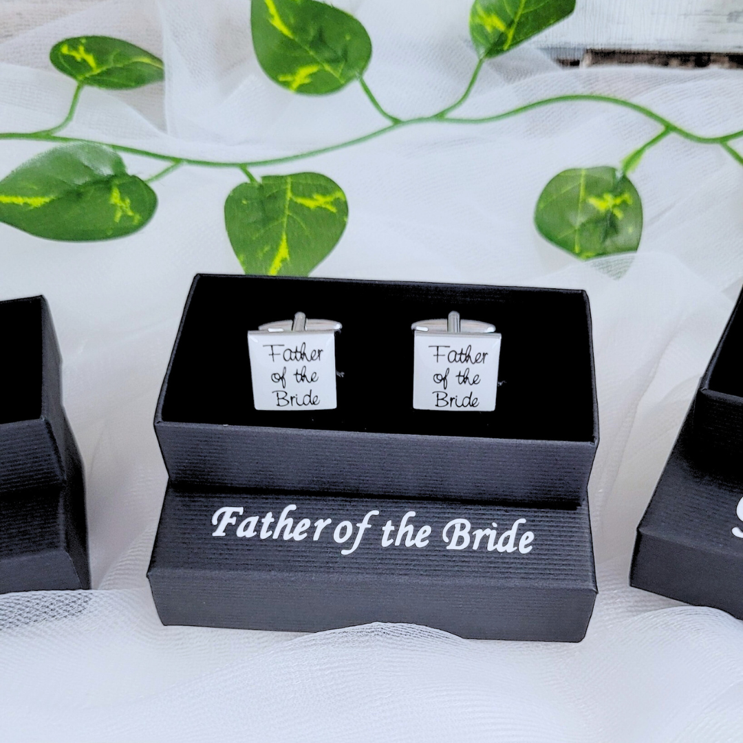 Father of The Bride Cufflinks with Personalised Box