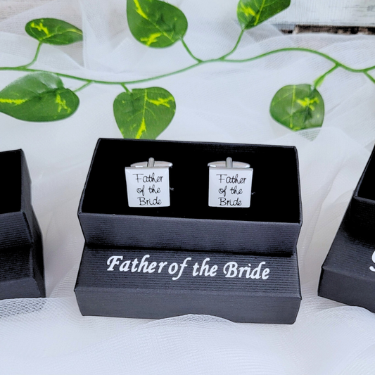 Father of The Bride Cufflinks with Personalised Box