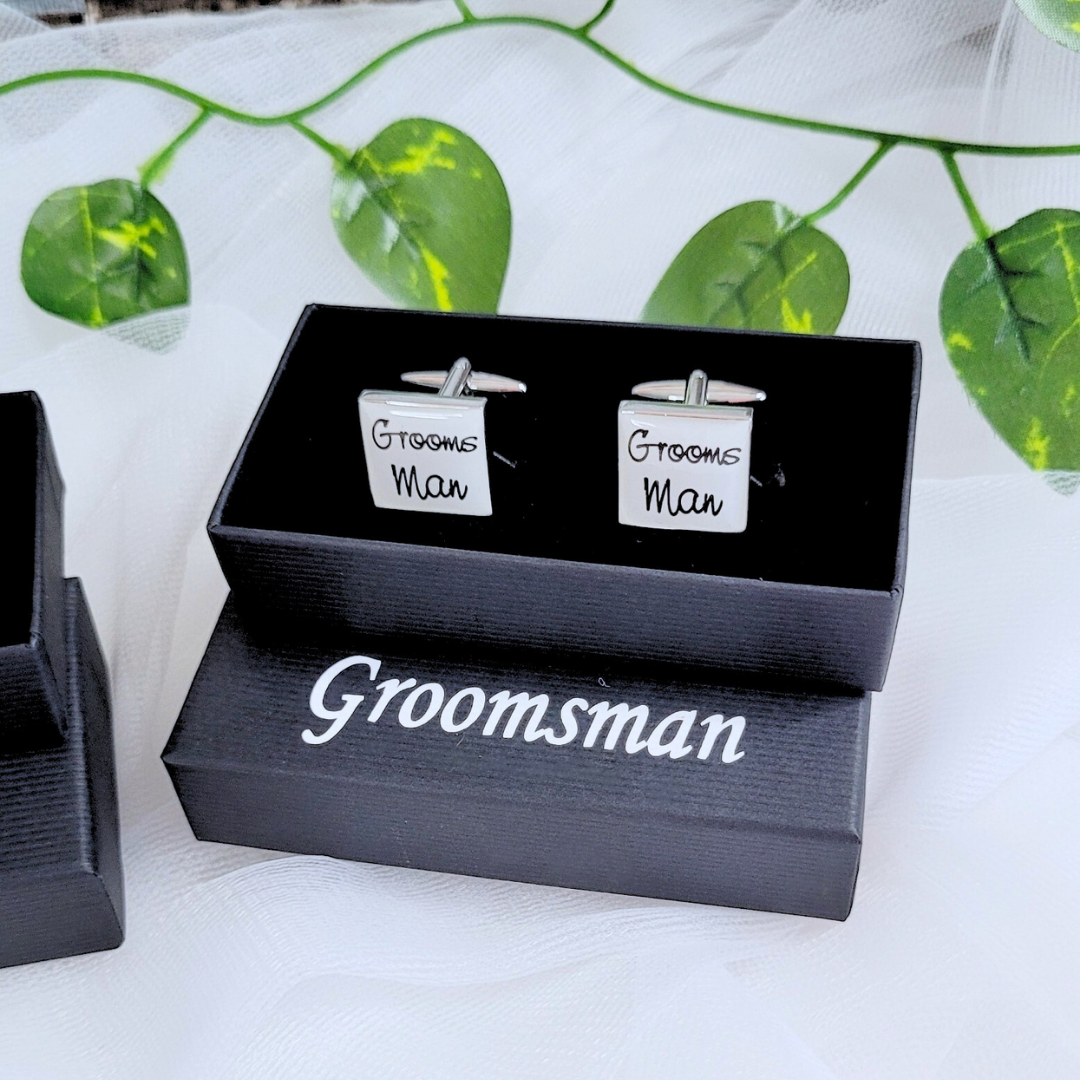 Groomsman Cufflinks with Personalised Box