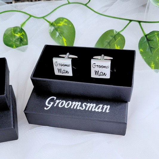 Groomsman Cufflinks with Personalised Box