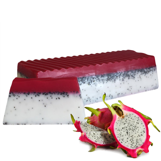 Dragon fruit (also known as Pitaya) is a cactus fruit with a sweet juicy fragrance, sometimes described as a cross between a kiwi and pear. Filled with poppy seeds to scrub away that dead skin for a smooth and shiny look and feel!  In our tropical fruit scents, your hands, body and soul will feel cleansed, nourished and moisturised.